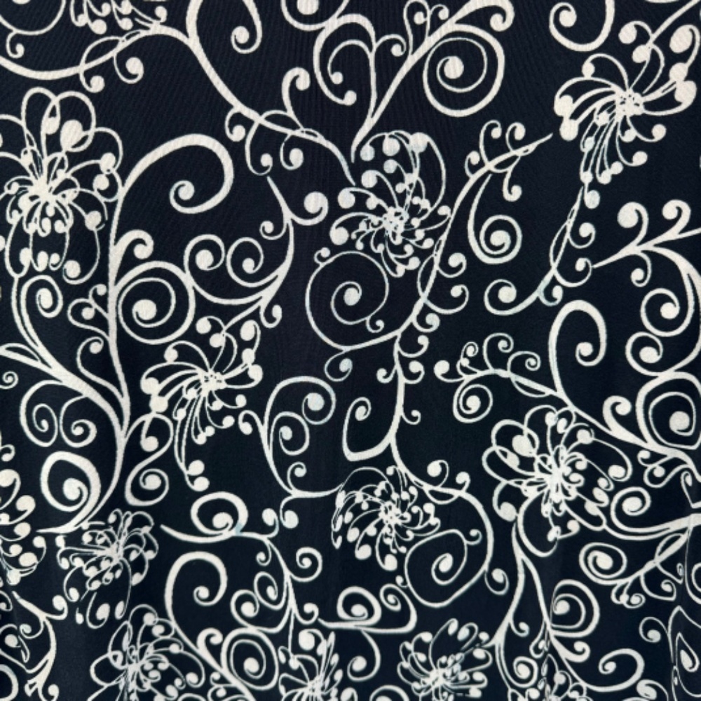 Jaclyn Smith Women Sz XL Butterfly Short Sleeve V-Neck Stretchy black and beige - Picture 4 of 6